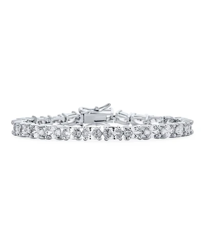 Bling Jewelry 15CTW Cz Oval Solitaire Tennis Bracelet Silver Plated 7, 7.5 Inch