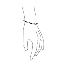 Bling Jewelry Asian Style Black Natural Onyx Strand Tube Bar Link Bracelet Sterling Silver 7.5 Inch