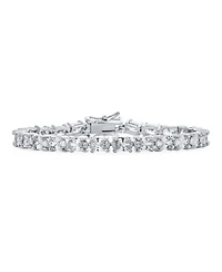 Bling Jewelry 15CTW Cz Oval Solitaire Tennis Bracelet Silver Plated 7