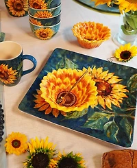 Certified International Golden Sunflowers Square Platter