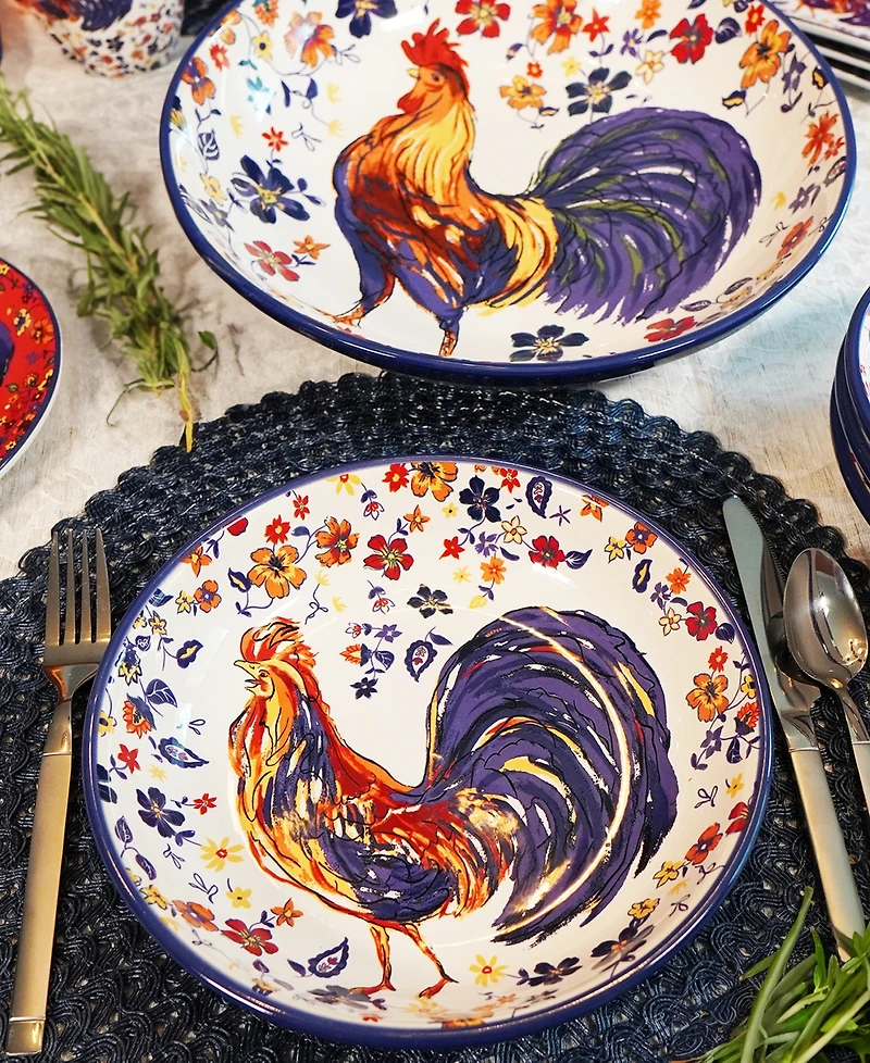 Certified International Morning Rooster Set of 4 Soup Bowls