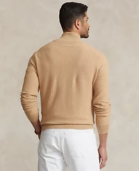 Polo Ralph Lauren Men's Big & Tall Mesh-Knit Cotton Quarter-Zip Sweater
