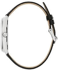 Bulova Men's Black Leather Strap Watch 42mm