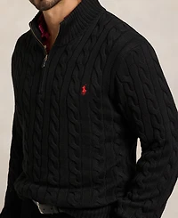Polo Ralph Lauren Men's Big & Tall Cable-Knit Cotton Quarter-Zip Sweater