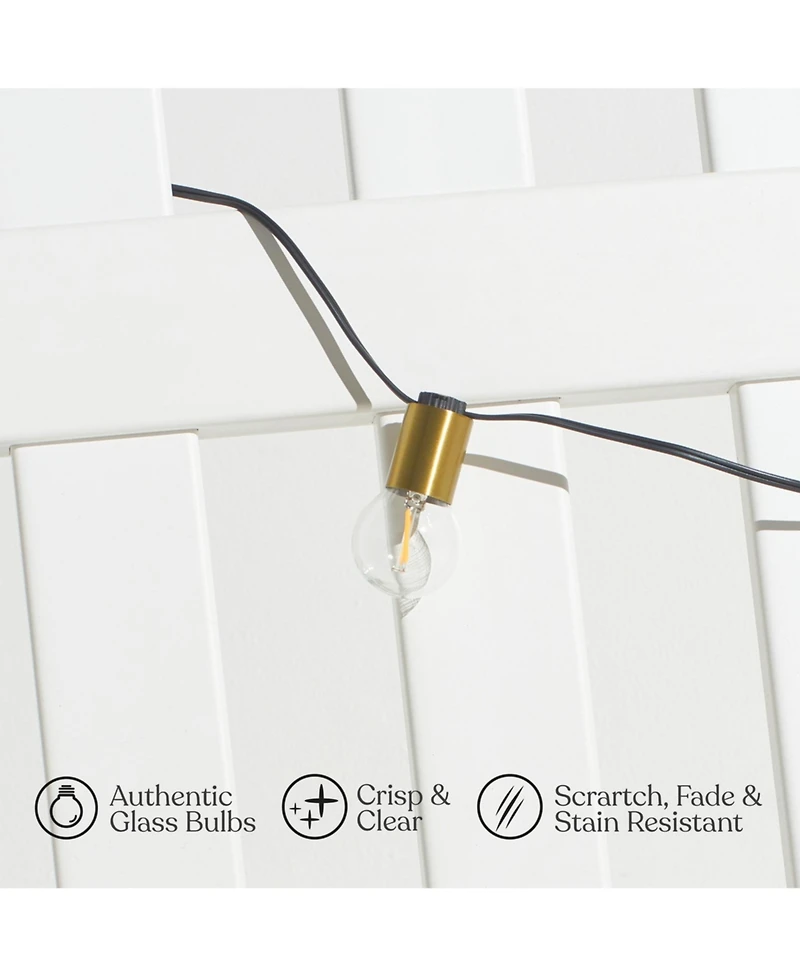 Glow Globe 28 ft Weatherproof Led Outdoor Plug-In String Lights with Brass Hardware