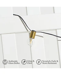 Glow Globe 28 ft Weatherproof Led Outdoor Plug-In String Lights with Brass Hardware