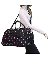 World Traveler Pink Ribbon 21-Inch Carry-On Rolling Duffel Bag