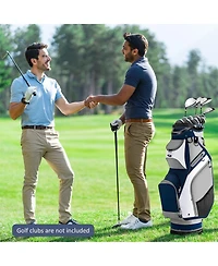 Vebreda 10.5 Inch Golf Stand Bag with 14 Way Dividers and 7 Zippered Pockets-Navy