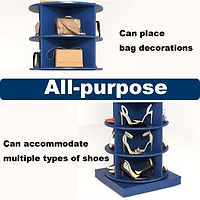 Streamdale Furniture Blue 360 Rotating shoe cabinet 7 layers