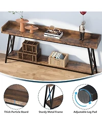 Tribesigns 70.87 inch Extra Long Console Table Behind Couch, Rustic Industrial Sofa Table for Living Room, Narrow Entryway Hallway Long Bar Table