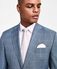 Tayion Collection Men's Classic Fit Plaid Suit Jacket