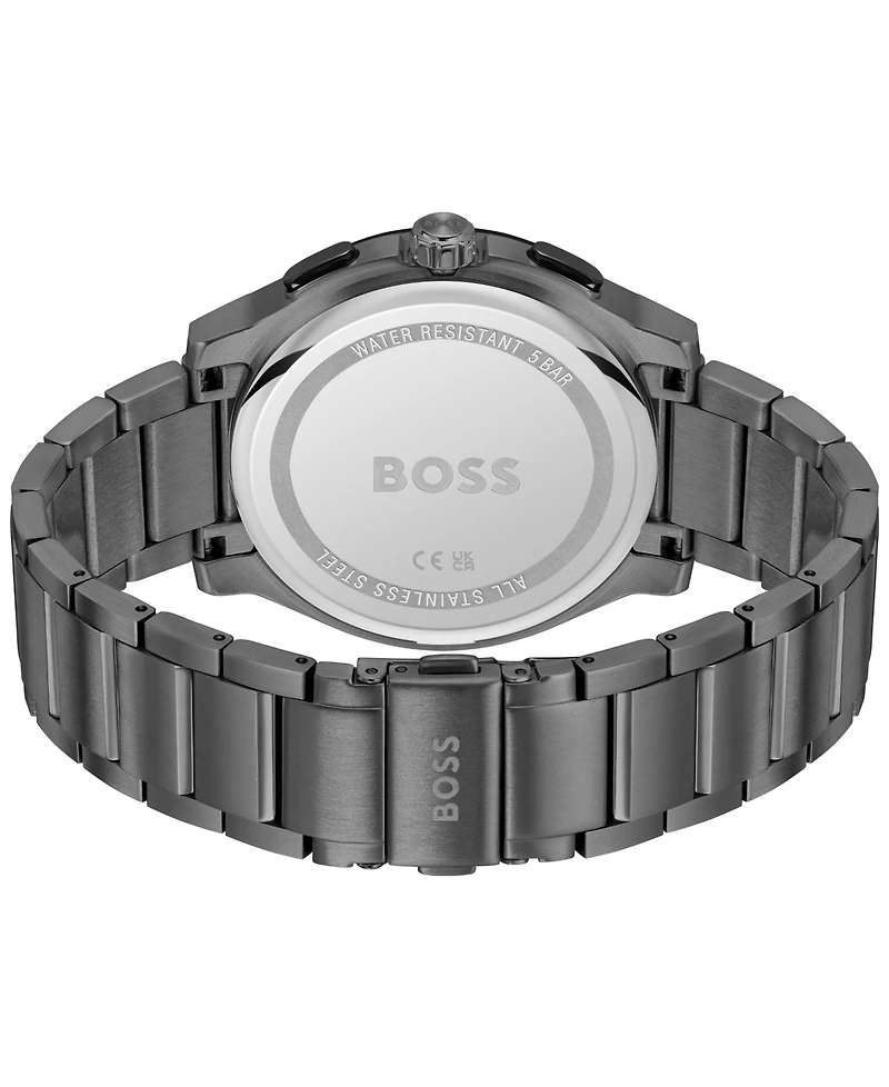 Hugo Boss Men's Peak 2.0 Quartz Chrono Ionic Plated Black Steel Watch 45mm