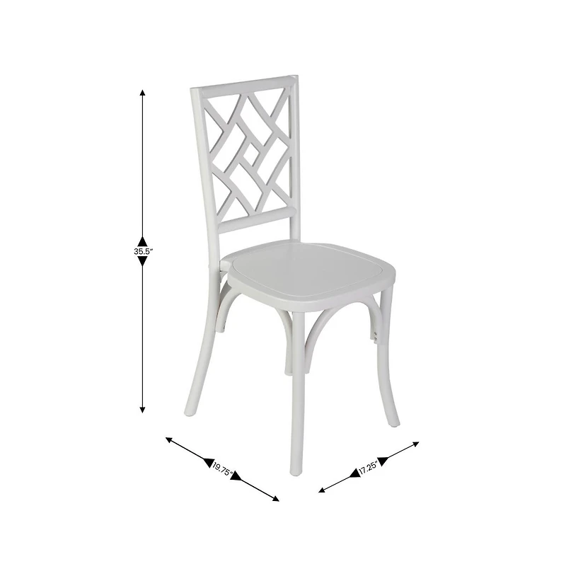 Merrick Lane Mara Solid Wood Dining Chair With Stackable Design, Ornate Seat Back Accenting, And Elegant Finish