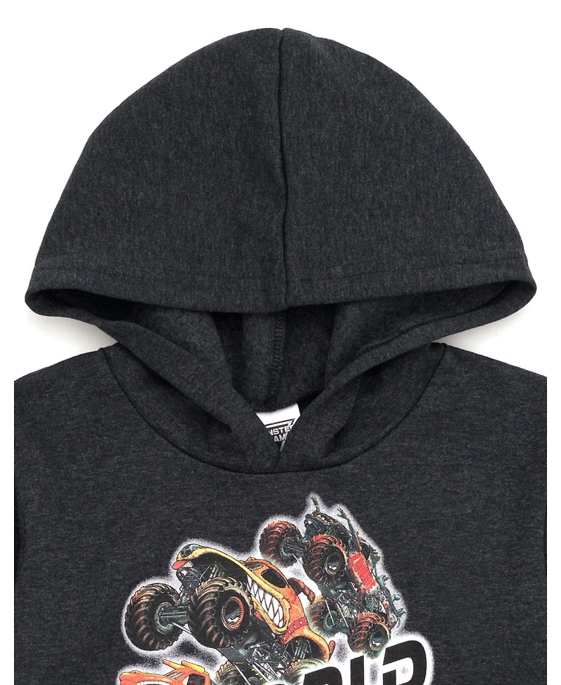 Monster Jam Toddler Boys Grave Digger Mutt Megalodon Fleece Pullover Hoodie & Pants to