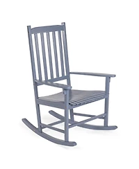 Jonathan Y Seagrove Farmhouse Classic Slat-Back 350-lbs Support Acacia Wood Outdoor Rocking Chair