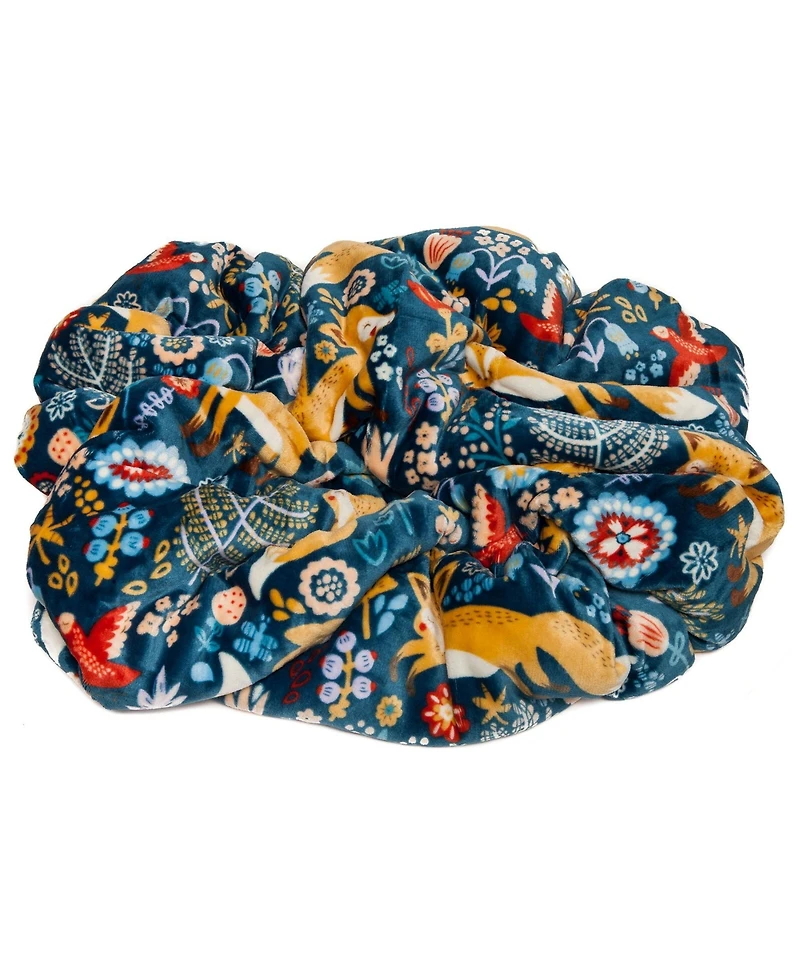 Chanasya Premium Gold Fox Print Fleece Throw Blanket - Cozy and Warm, Cute Design, Super Soft, Plush Fluffy Sherpa