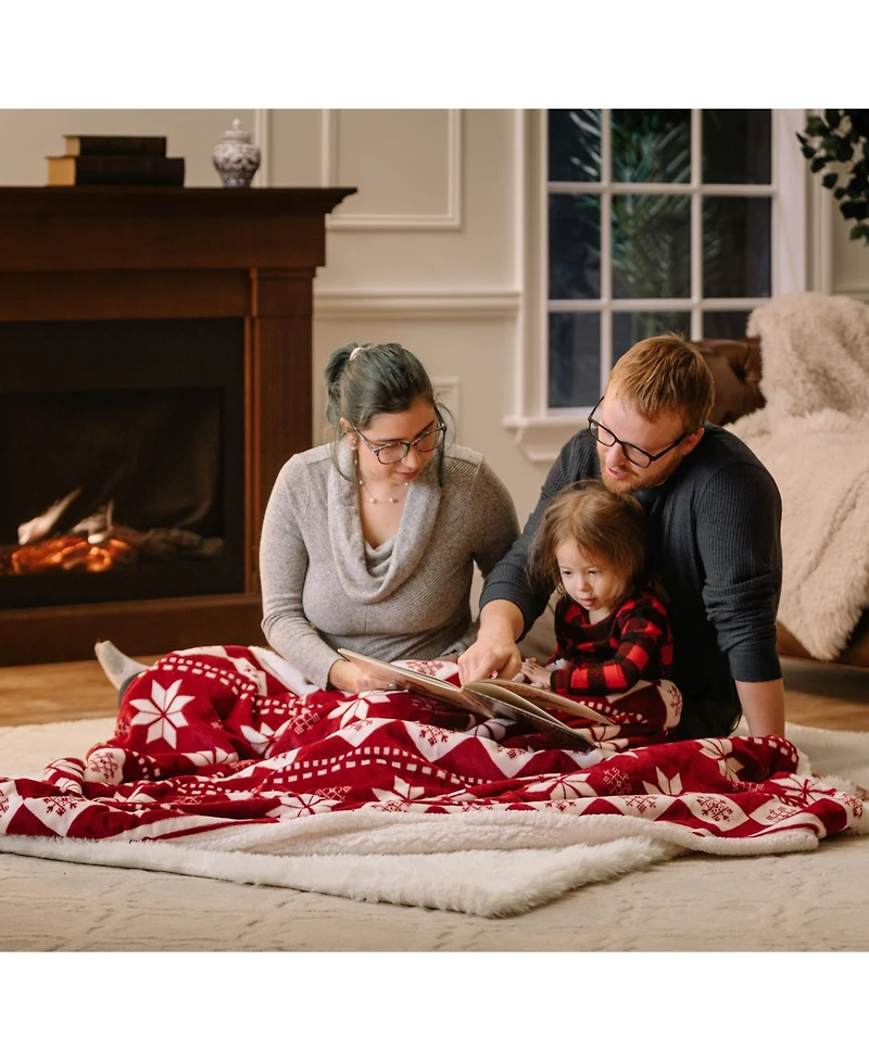 Chanasya Premium Gold Fox Print Fleece Throw Blanket - Cozy and Warm, Cute Design, Super Soft, Plush and Fluffy Sherpa