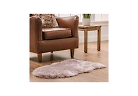 Chanasya Premium Super Soft Faux LongFur Suede Sheepskin for Sofa Couch Stool Vanity Chair Cover Luxurious Fluffy Rug Dusty Pink Solid Shaggy Area
