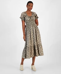 And Now This Women's Short-Sleeve Clip-Dot Midi Dress, Created for Macy's