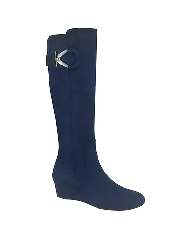 Impo Women's Georgia Memory Foam Stretch Wedge Boots