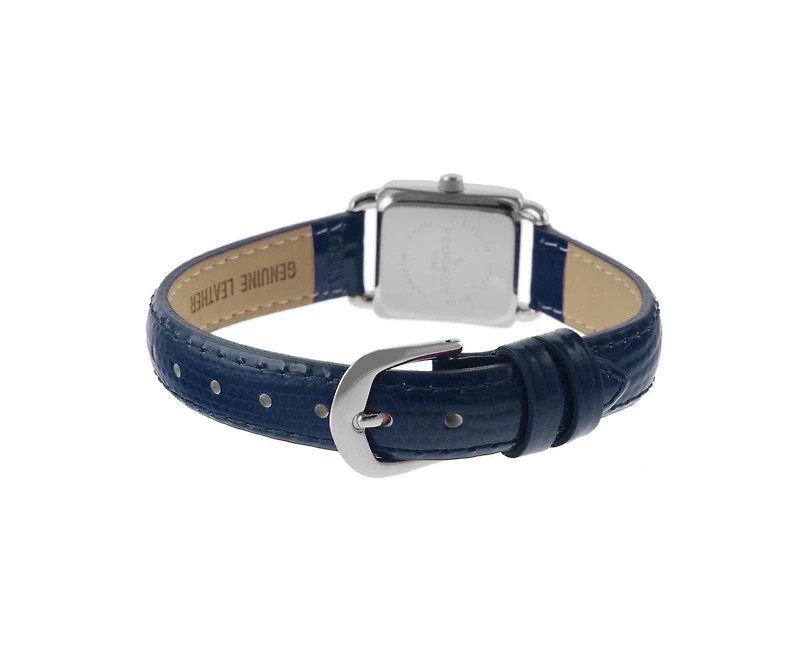 Peugeot Women's 20mm Square Watch with Glossy Leather Strap