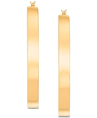Polished Pear-Shape Flat Medium Hoop Earrings in 14k Gold-Plated Sterling Silver