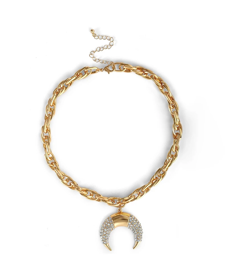 Jessica Simpson Crescent Moon Crystal Pendant