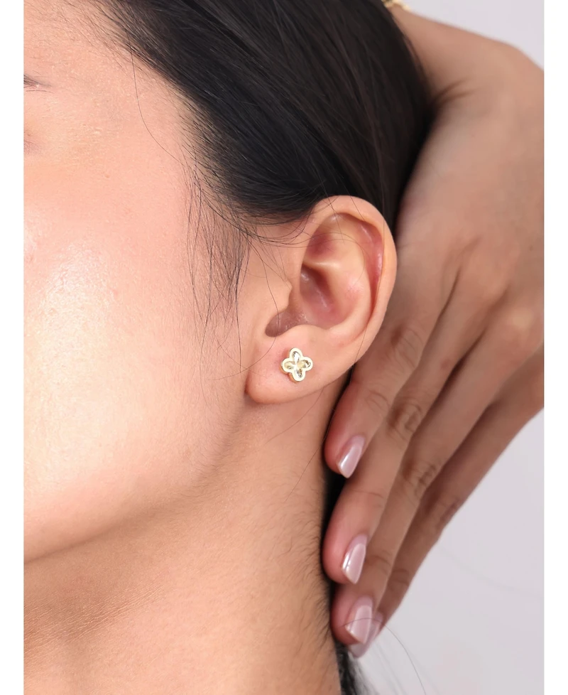Devata Clover Stud Earrings in 14K Gold, approx. 2.6grams