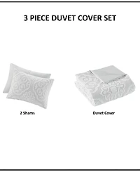 Madison Park Everly Woven Medallion 3-Pc. Duvet Cover Set, Full/Queen