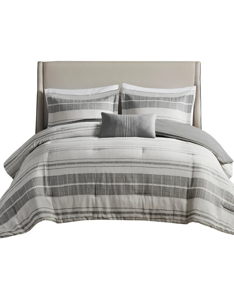 Madison Park Rhodes Stripe 4-Pc. Comforter Set, King/California King