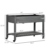Elevated Raised Garden Bed with Storage and Mobility