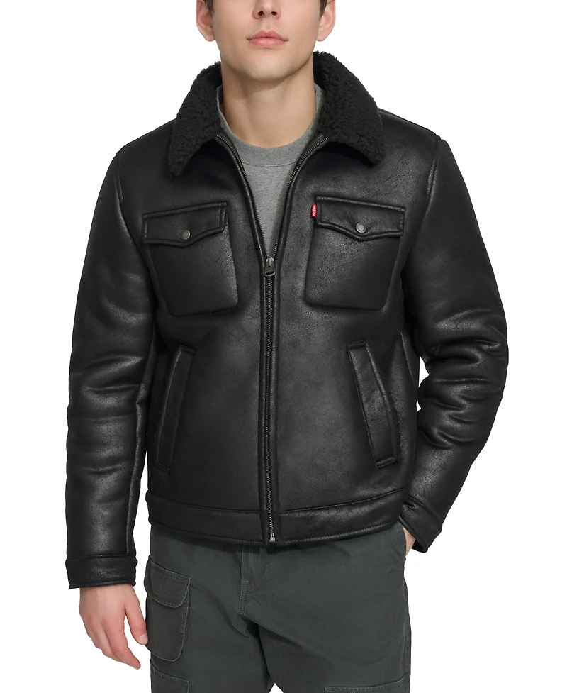 Levi's Men's Faux-Shearling Full-Zip Trucker Jacket