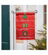 Evergreen Garden Flag Love, Joy, Peace Lustre Double Sided Indoor Outdoor Decor 18" x 12.5"