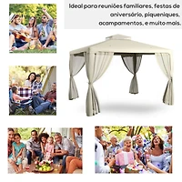 9.6' x 11.6' Patio Gazebo: Garden Canopy Shelter with Netting