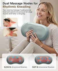 Shiatsu Massage Cushion with Heat, Full-Body Back, Neck, and Lumbar Relief, Usb Powered for Home, Office, or Car Use