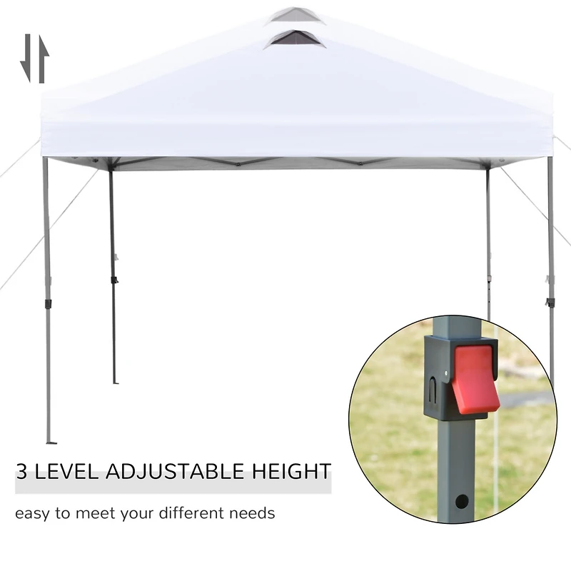 Pop Up Canopy Tent | 10'x10' Instant Sun Shelter with Adjustable Height