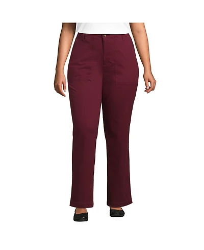 Lands' End Plus High Rise Chino Utility Straight Leg Pants