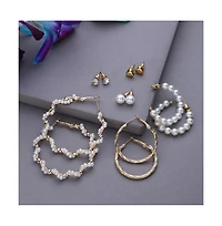 Sohi Women's Pack Of 6 Multi-Layer Earrings