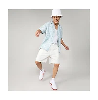 Men's Icy Blue Geometric Overlap Shirt