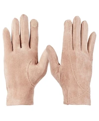 Isotoner Women's Genuine Suede Touchscreen Gloves with Gathered Wrist