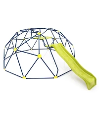 13.3 Ft Climbing Dome Geometric Dome Climber with Extended Wavy Slide and 2 Rest Platforms-Multicolor