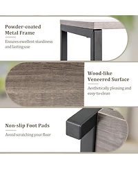 3-Tier Tall Metal Plant Stand Corner Plant Holder with Anti-tipping Device-Black & Gray