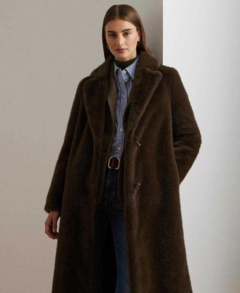 Lauren Ralph Lauren Women's Faux-Fur Single-Breasted Coat