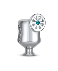 Bling Jewelry Tropical Cocktail Drink Umbrella Margarita Pina Colada Glass Goblet Vacation Charm Bead Sterling Silver Fits European Bracelet