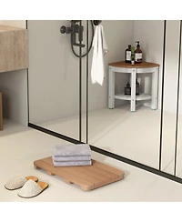 Skonyon Waterproof Hips Spa Shower Mat for Bathroom with Non Slip Foot Pads-Brown