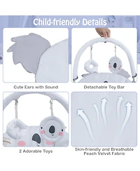 Skonyon Kids Portable Baby Bouncer Rocker Seat with Detachable Toy Bar-Gray