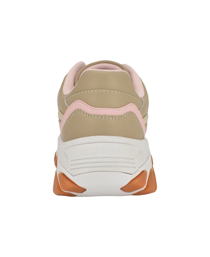 Guess Women's Nowah Triangle Lace-Up Chunky Fashion Sneakers