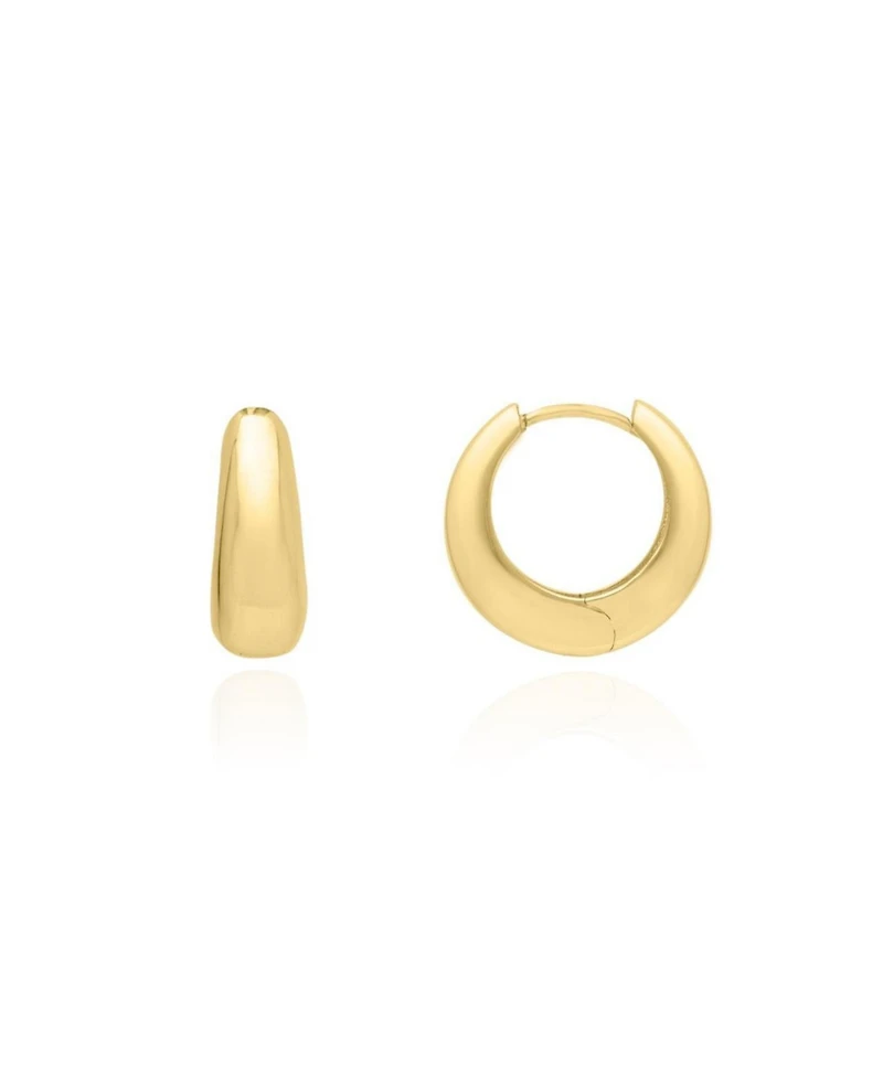 The Lovery Mini Saddle Huggie Hoop Earrings 14K Gold