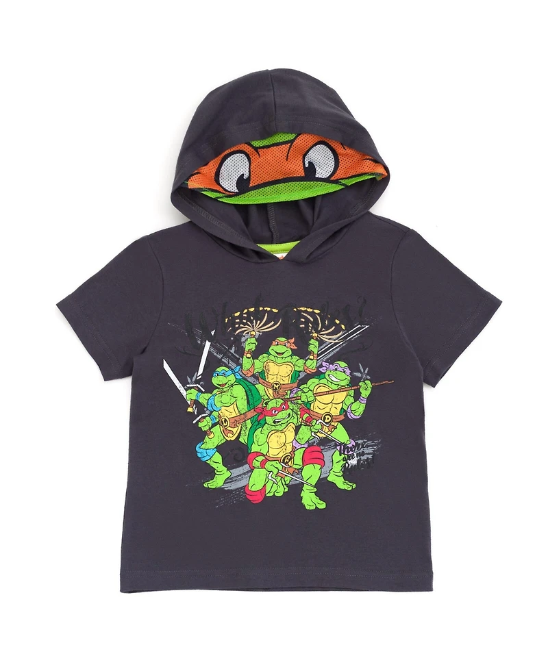 Teenage Mutant Ninja Turtles Toddler Boys Leonardo Michelangelo Raphael T-Shirt and Mesh Shorts Outfit Set to