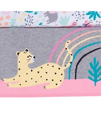 Bedtime Originals Rainbow Jungle Elephant/Leopard 3-Piece Baby Crib Bedding Set